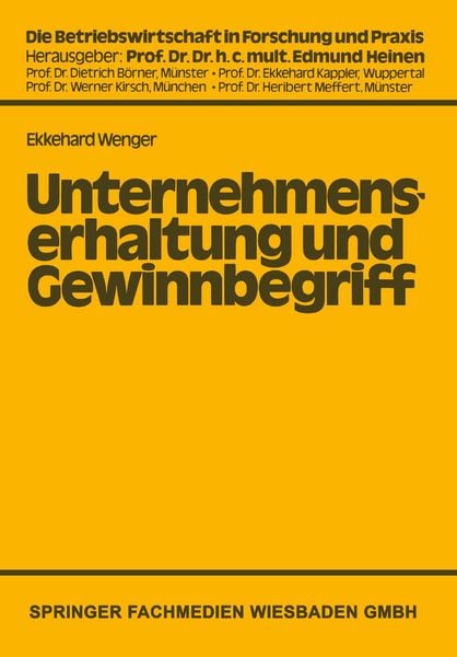 Produktbild: Unternehmenserhaltung und Gewinnbegriff