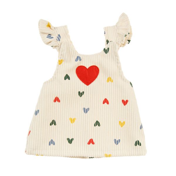 Produktbild: Puppen-Kordkleid ''Herz-Konfetti'' mit T-Shirt, Gr. 35-45 cm