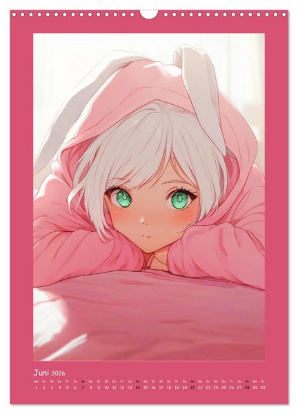 Produktbild: Zauberhafte Momente. Rosa Tr&auml;ume im Manga-Stil (Wandkalender 2026 DIN A3 hoch), CALVENDO Monatskalender