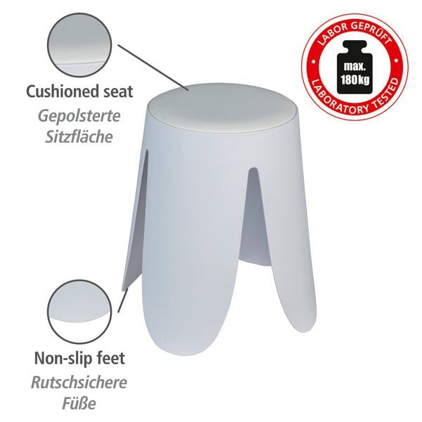 Produktbild: Badhocker Mod. Comiso Wei&szlig; matt, belastbar bis 180 kg