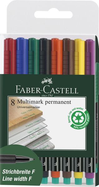 Produktbild: Faber-Castell Marker Multimark 1513 F permanent, 8er Set