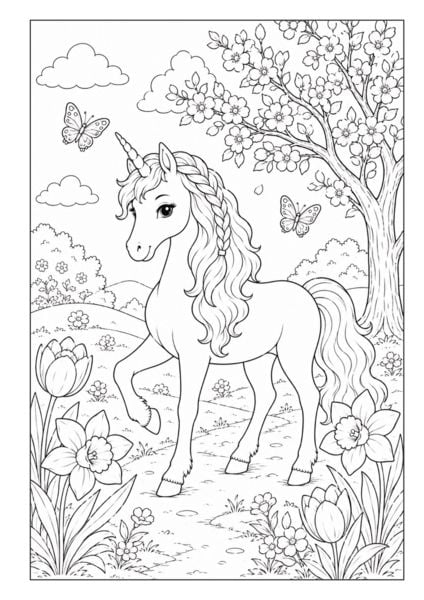 Produktbild: Einhorn Malbuch f&uuml;r M&auml;dchen von 6&ndash;8 Jahren mit 50 zauberhaften Ausmalbildern