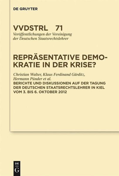 Produktbild: Repr&auml;sentative Demokratie in der Krise?