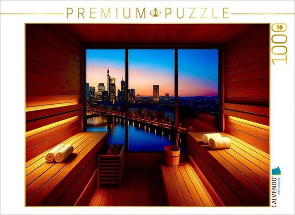 CALVENDO Puzzle In der Skyline-Sauna | 1000 Teile Lege-Größe 64x48cm Foto-Puzzle für glückliche Stunden