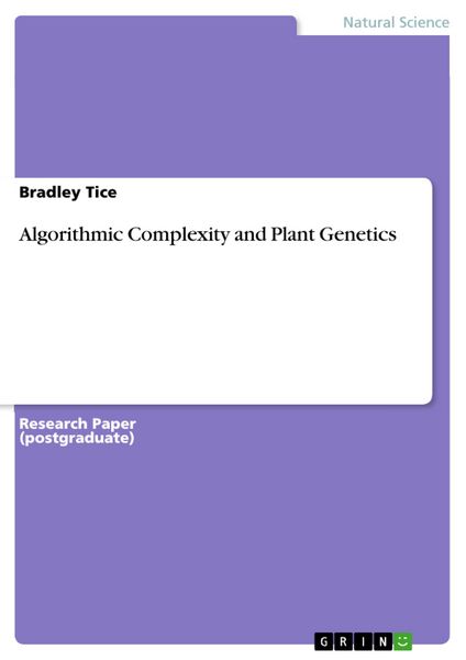 Produktbild: Algorithmic Complexity and Plant Genetics