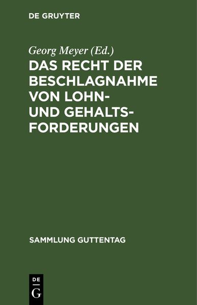 Produktbild: Das Recht der Beschlagnahme von Lohn- und Gehaltsforderungen