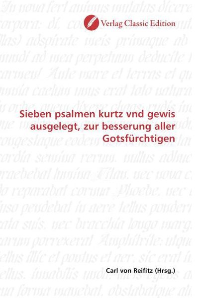Produktbild: Sieben psalmen kurtz vnd gewis ausgelegt, zur besserung aller Gotsf&uuml;rchtigen