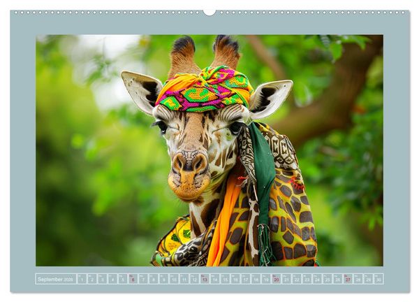 Produktbild: Giraffen-Trend. Hals und Stil (hochwertiger Premium Wandkalender 2026 DIN A2 quer), Kunstdruck in Hochglanz