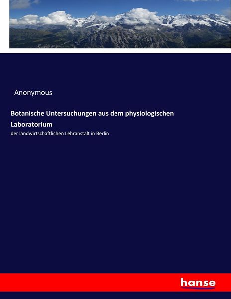 Produktbild: Botanische Untersuchungen aus dem physiologischen Laboratorium