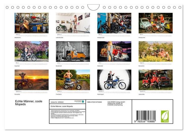 Produktbild: Echte M&auml;nner, coole Mopeds (Wandkalender 2027 DIN A4 quer), CALVENDO Monatskalender