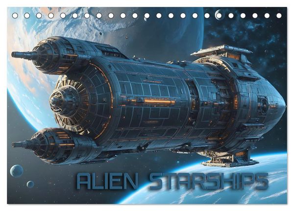 Alien Starships (Tischkalender 2024 DIN A5 quer), CALVENDO Monatskalender