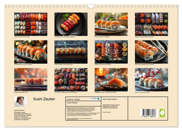 Produktbild: Sushi Zauber (Wandkalender 2026 DIN A3 quer), CALVENDO Monatskalender