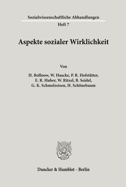 Produktbild: Aspekte sozialer Wirklichkeit.