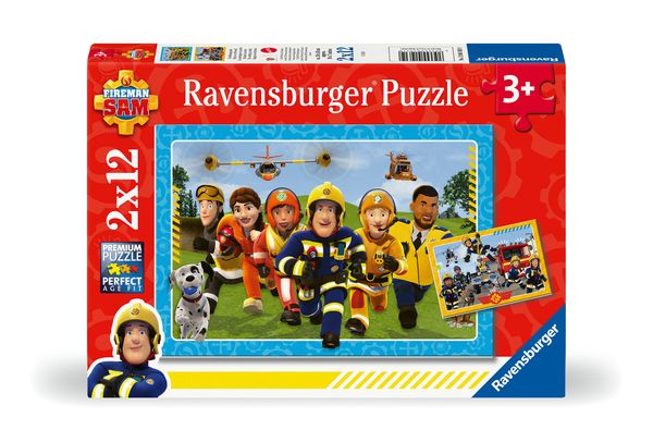 Produktbild: Kinderpuzzle 2x12 Teile - Feuerwehrmann Sam - Die Rettung naht