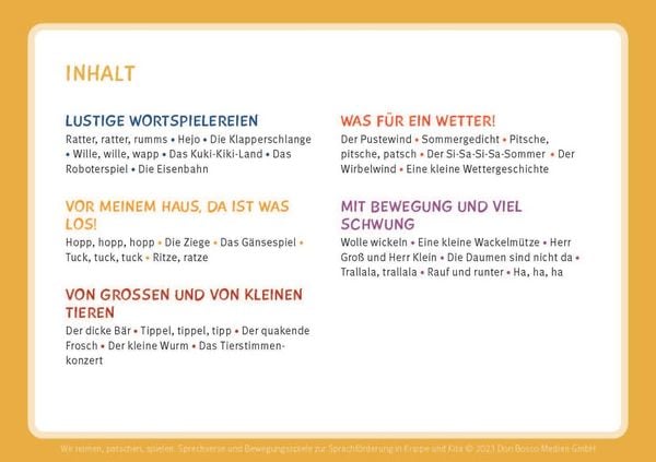 Produktbild: Wir reimen, patschen, spielen