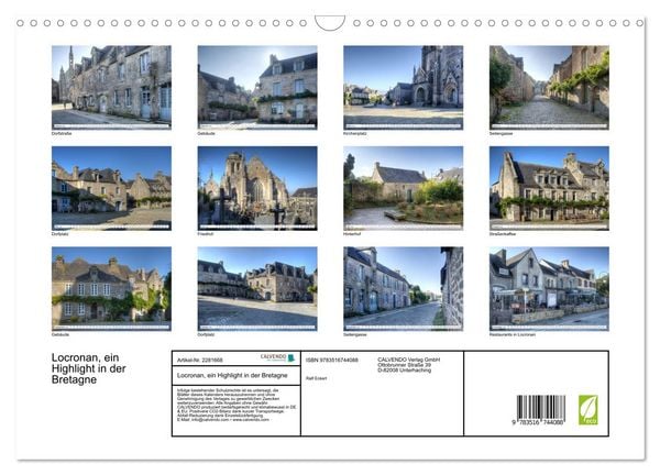Produktbild: Locronan, ein Highlight in der Bretagne (Wandkalender 2026 DIN A3 quer), CALVENDO Monatskalender