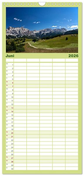 Produktbild: Familienplaner 2026 - Wege durchs neue Jahr mit 5 Spalten (Wandkalender, 21 x 45 cm) CALVENDO