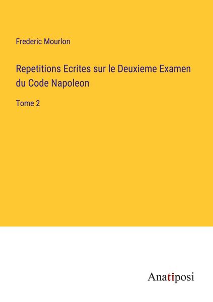 Produktbild: Repetitions Ecrites sur le Deuxieme Examen du Code Napoleon