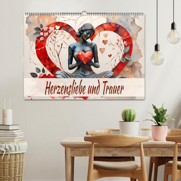 Produktbild: Herzensliebe und Trauer (Wandkalender 2026 DIN A2 quer), CALVENDO Monatskalender