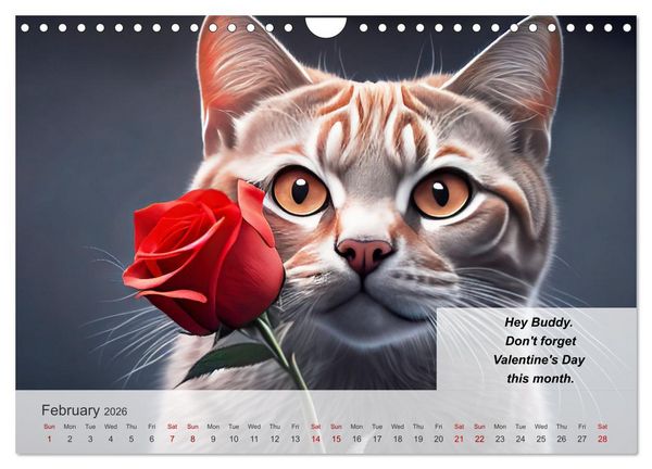 Produktbild: The humoristic cat guide (Wall Calendar 2026 DIN A4 landscape), CALVENDO 12 Month Wall Calendar