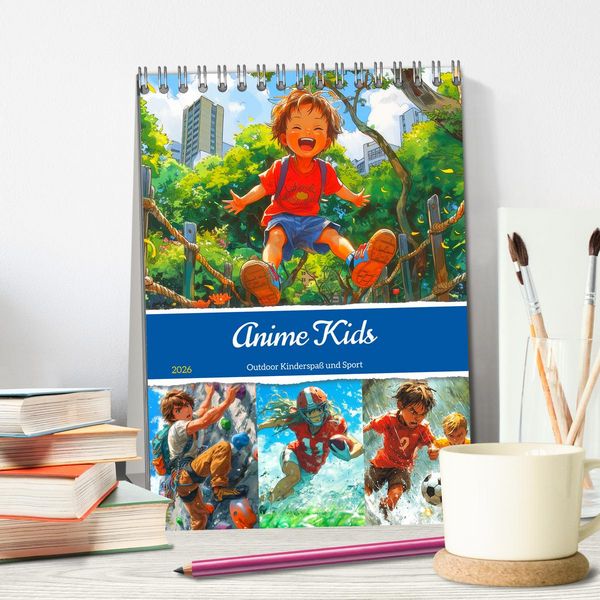 Produktbild: Anime Kids. Outdoor Kinderspa&szlig; und Sport (Tischkalender 2026 DIN A5 hoch), CALVENDO Monatskalender