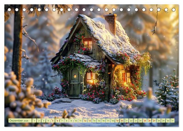 Produktbild: Das kleine H&auml;uschen im Wald (Tischkalender 2026 DIN A5 quer), CALVENDO Monatskalender