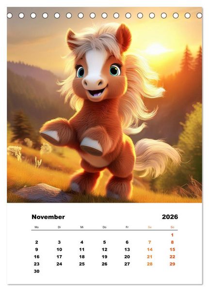 Produktbild: Lustige Ponys (Tischkalender 2026 DIN A5 hoch), CALVENDO Monatskalender