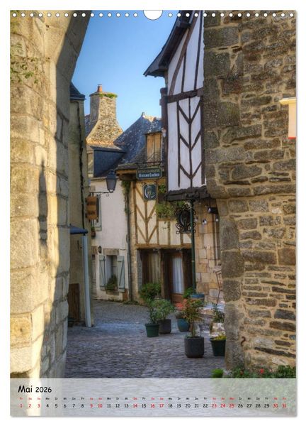 Produktbild: Rochefort-en-Terre. Traumdorf in der Bretagne (Wandkalender 2026 DIN A3 hoch), CALVENDO Monatskalender