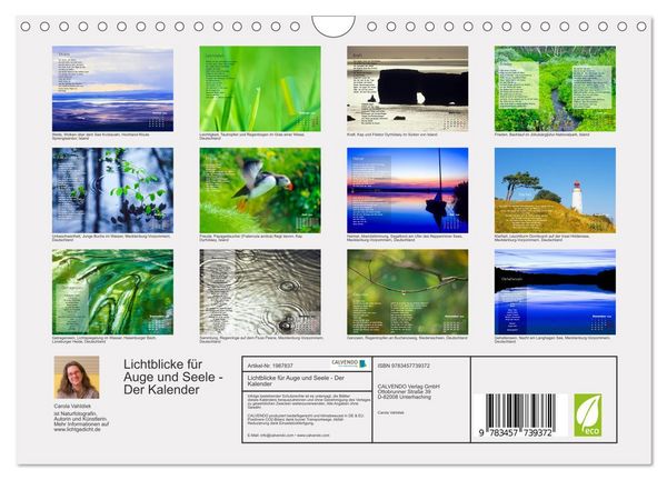 Produktbild: Lichtblicke f&uuml;r Auge und Seele - Der Kalender (Wandkalender 2026 DIN A4 quer), CALVENDO Monatskalender