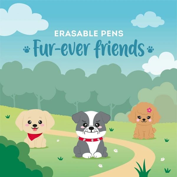 Produktbild: Legami l&ouml;schbarer Gelstift - Fur-ever friends - Set of 3