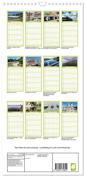 Produktbild: Familienplaner 2027 - Hier f&uuml;hle ich mich zuhause - Landsberg am Lech und Ammersee mit 5 Spalten (Wandkalender, 21 x 45 cm) CALVENDO