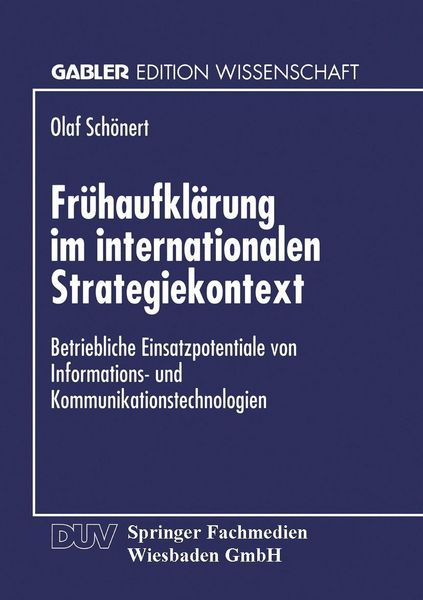 Produktbild: Fr&uuml;haufkl&auml;rung im internationalen Strategiekontext