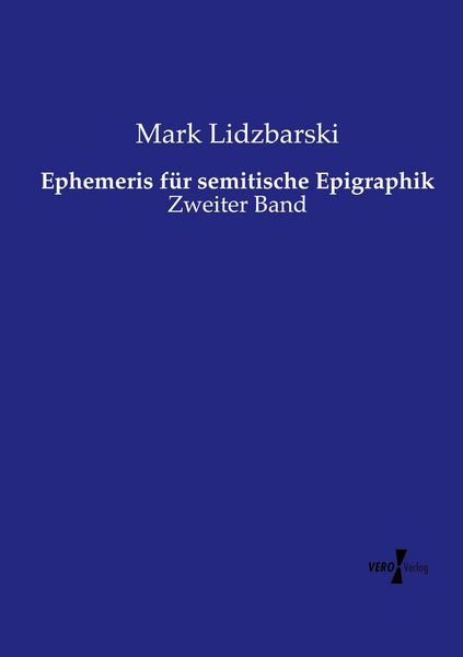 Produktbild: Ephemeris f&uuml;r semitische Epigraphik
