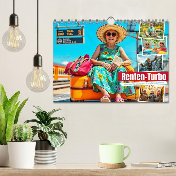 Produktbild: Renten-Turbo. Wenn der Ruhestand erst richtig Fahrt aufnimmt (Wandkalender 2026 DIN A4 quer), CALVENDO Monatskalender
