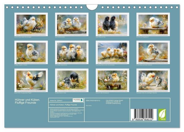 Produktbild: H&uuml;hner und K&uuml;ken. Fluffige Freunde (Wandkalender 2027 DIN A4 quer), CALVENDO Monatskalender