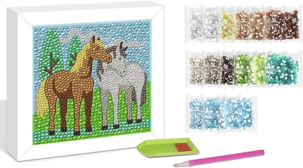 Produktbild: Diamond Painting Picture Frame "Horses"