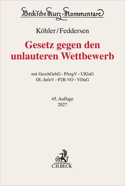 Produktbild: Gesetz gegen den unlauteren Wettbewerb. UWG