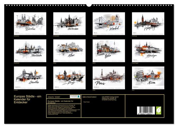 Produktbild: Europas St&auml;dte - ein Kalender f&uuml;r Entdecker (hochwertiger Premium Wandkalender 2026 DIN A2 quer), Kunstdruck in Hochglanz