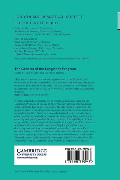 Produktbild: The Genesis of the Langlands Program