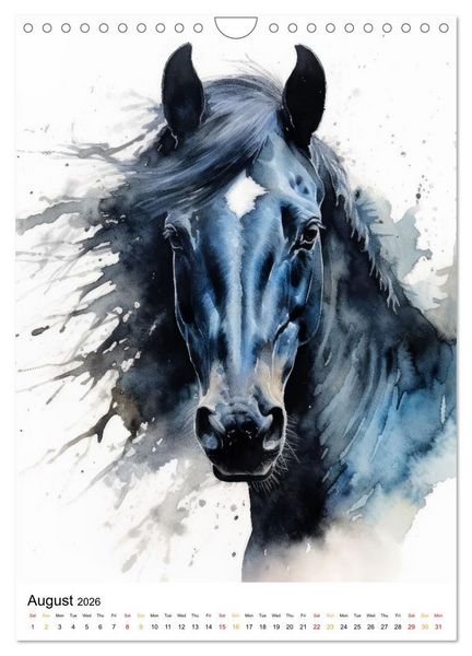 Produktbild: Watercolor Horses (Wall Calendar 2026 DIN A4 portrait), CALVENDO 12 Month Wall Calendar