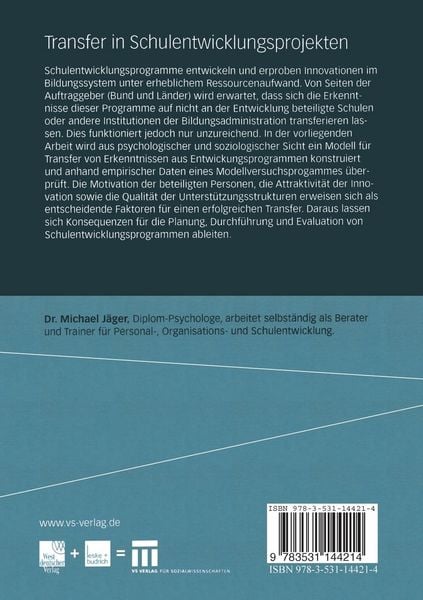 Produktbild: Transfer in Schulentwicklungsprojekten