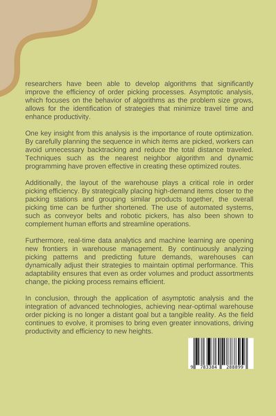 Produktbild: Achieving Near-Optimal Warehouse Order Picking Through Asymptotic Analysis