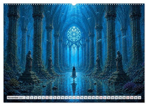 Produktbild: Versunkene Welten &ndash; Mystische Tiefen zwischen Traum und Ewigkeit (hochwertiger Premium Wandkalender 2027 DIN A2 quer), Kunstdruck in Hochglanz