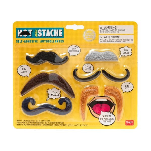 Legami 6er Set Falsche Schnurrbärte - Hot Mou-Stache