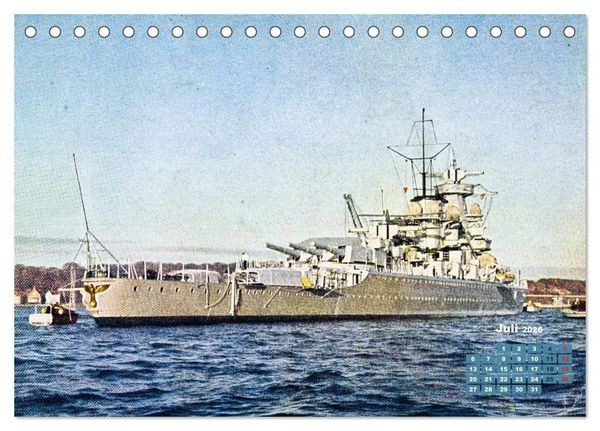 Produktbild: Fregatten, Kreuzer, Panzerschiffe &ndash; historische Karten von Kriegsschiffen (Tischkalender 2026 DIN A5 quer), CALVENDO Monatskalender