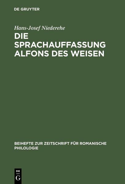 Produktbild: Die Sprachauffassung Alfons des Weisen
