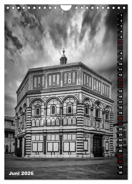 Produktbild: FLORENZ SCHWARZWEI&szlig; (Wandkalender 2026 DIN A4 hoch), CALVENDO Monatskalender