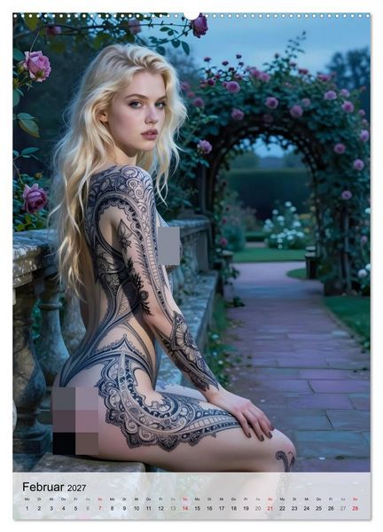 Produktbild: Tattoo Engel (Wandkalender 2027 DIN A2 hoch), CALVENDO Monatskalender