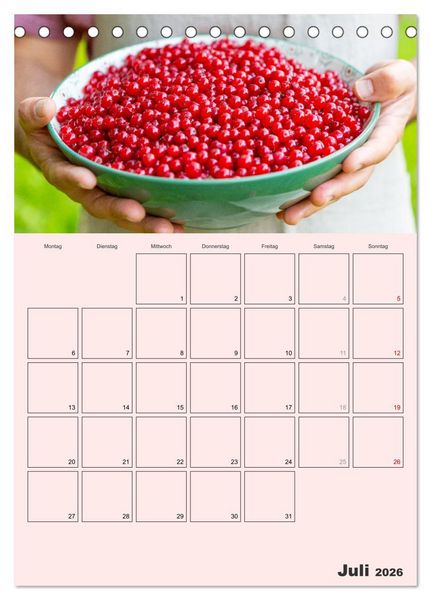 Produktbild: Obst Kalender - GESUND DURCH DAS JAHR (Tischkalender 2026 DIN A5 hoch), CALVENDO Monatskalender