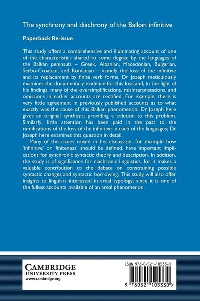 Produktbild: The Synchrony and Diachrony of the Balkan Infinitive